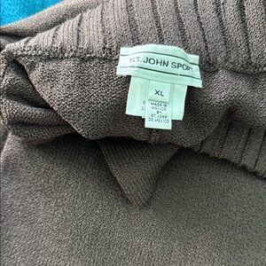 St. John Collection Chocolate Brown Wide Leg Pants and matching Shell.